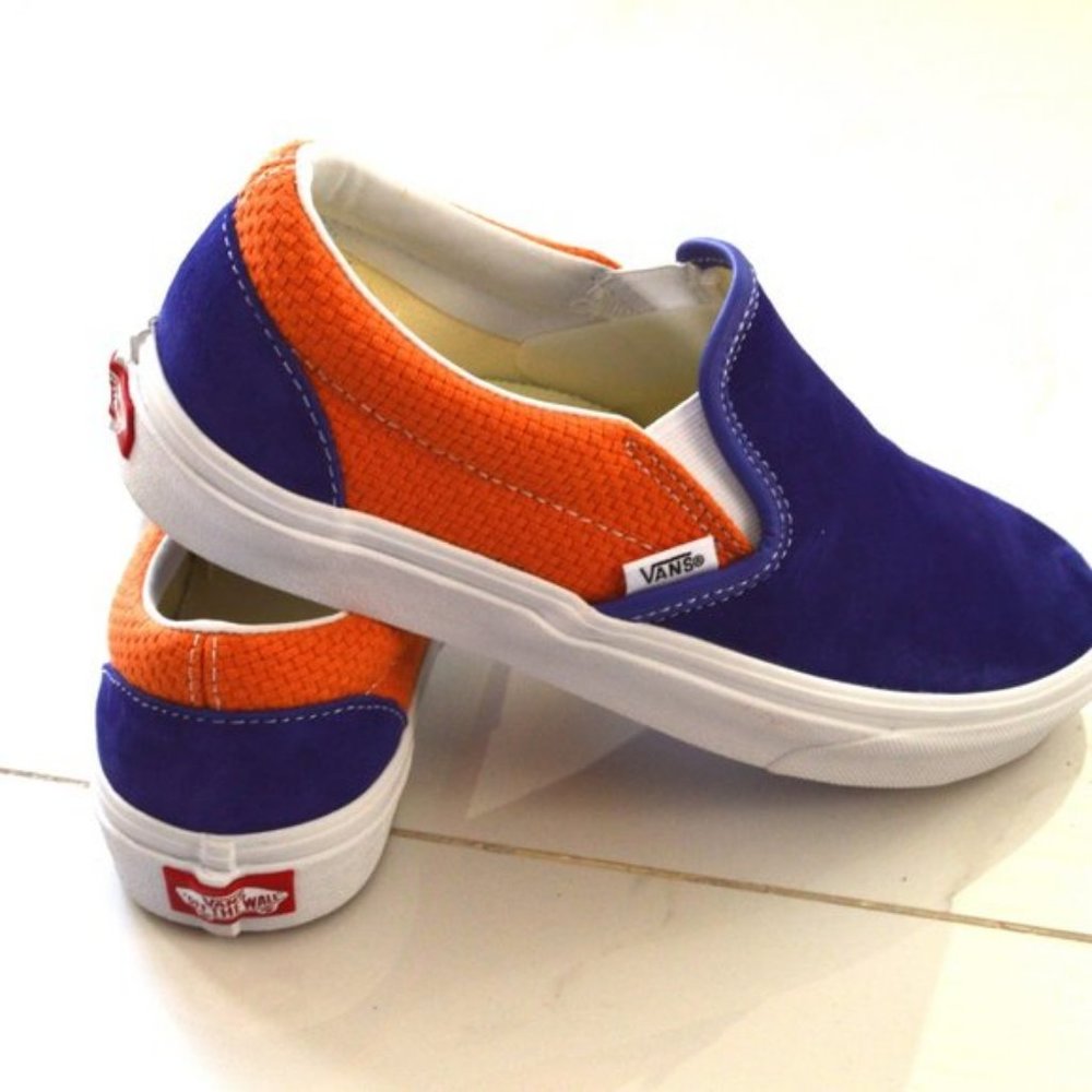 Vans Slip on apricot buff orange purple sneaker shoes suede woman size new